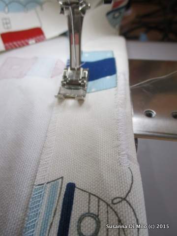 stitching the piped edge