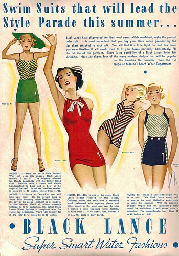 Bathing costumes 1930's