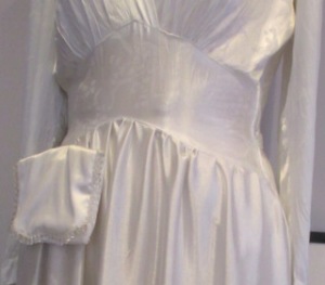 1940s wedding dress with matching bag